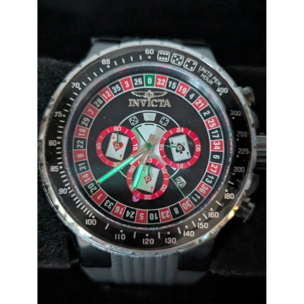 Invicta Aviator Monte Carlo Mens Watch 50mm Black Casino Roulette 49849 New